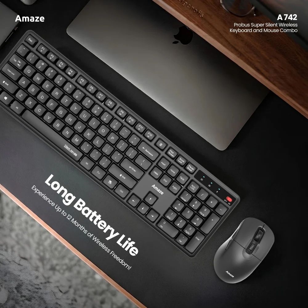 Probus Super Silent Wireless Keyboard and Mouse Combo- A742 3 Probus Super Silent Wireless Keyboard and Mouse Combo- A742 - Image 3