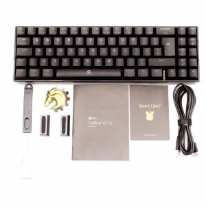 DREVO Calibur V2 TE White Mechanical Gaming Keyboard | 71 Keys 60% Compact Layout | RGB Backlit Wired Keyboard with Detachable Type-C | Outemu Red & Blue Switch Options for Mac & PC