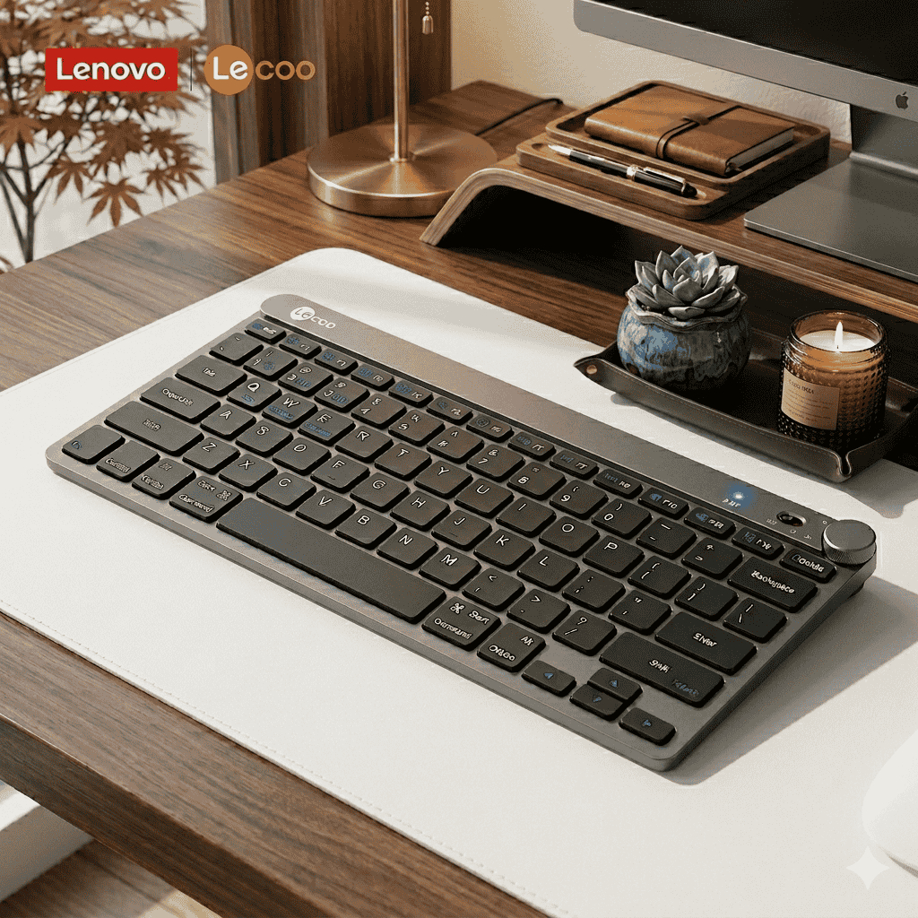 Lenovo Lecoo BK200 2.4G+Bluetooth Mini Bluetooth Keyboard 2 Lenovo Lecoo BK200 2.4G+Bluetooth Mini Bluetooth Keyboard - Image 2